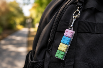 Fun Colored 4-Click Brick Click & Glow Keycap Keychain