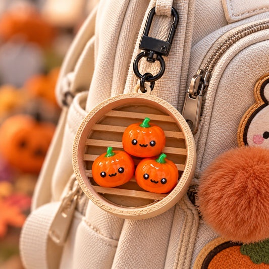 Peter Pumpkin Bun Dim Sum Clicker Keychain