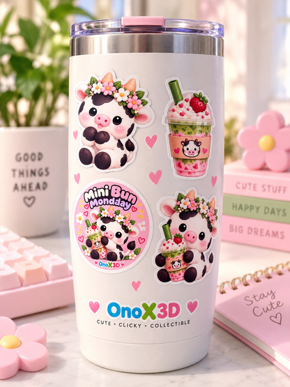 Missy Moo Cow Mini Bun 5-Sticker Pack