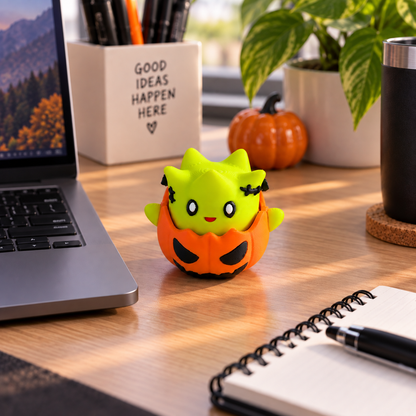 Togepi Inspired Frankenstein Pumpkin Fidget Clicker