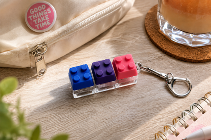 Fun Colored 3-Click Brick Click & Glow Keychain