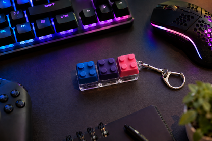 Fun Colored 3-Click Brick Click & Glow Keychain