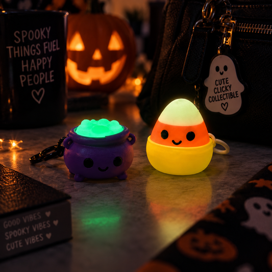 Glow-in-the-Dark Cute Cauldron & Candy Corn
