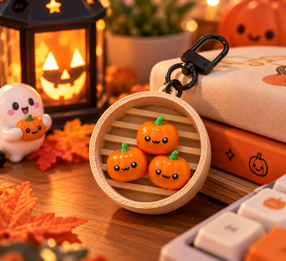 Peter Pumpkin Bun Dim Sum Clicker Keychain