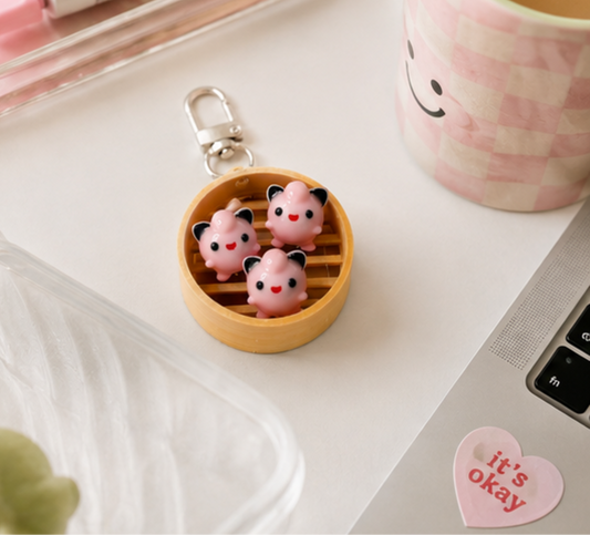 Dim Sum Fandom-Inspired Clicker Keychain
