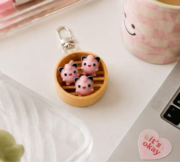 Dim Sum Fandom-Inspired Clicker Keychain