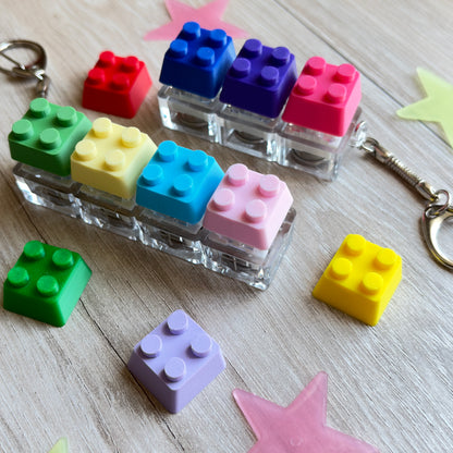 Fun Colored 3-Click Brick Click & Glow Keychain