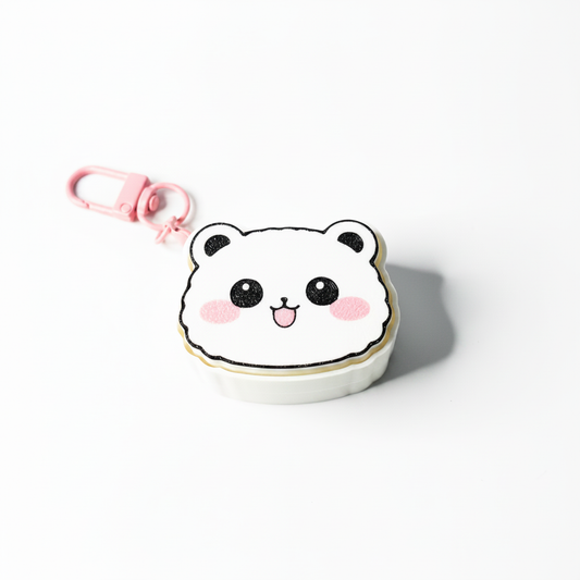 Bear Keychain High-Key White Background