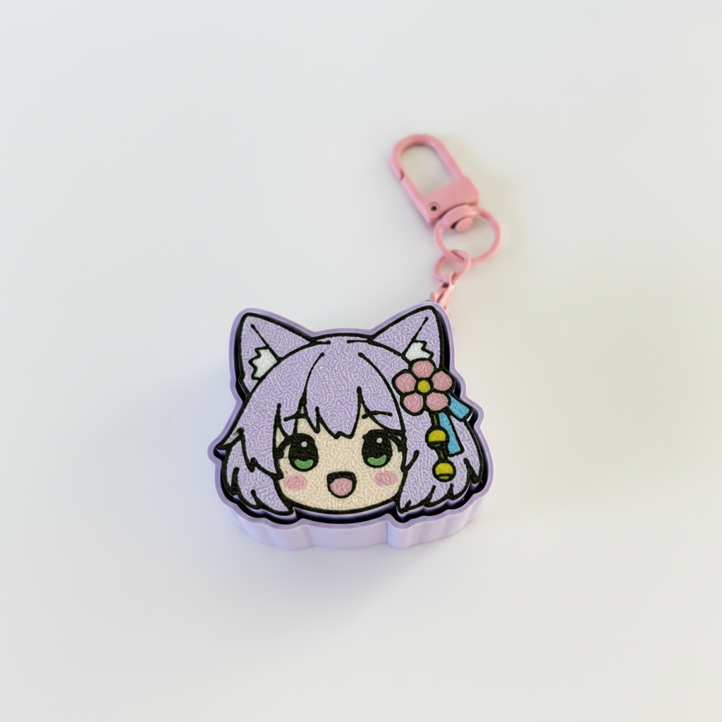 kimi kitsune in lavendar kawaii fidget keychain