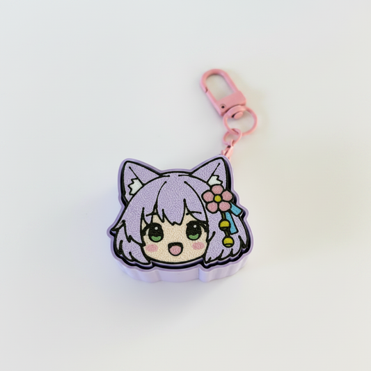 kimi kitsune in lavendar kawaii fidget keychain