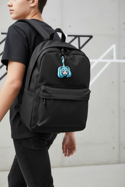 Mitsune on Black Backpack