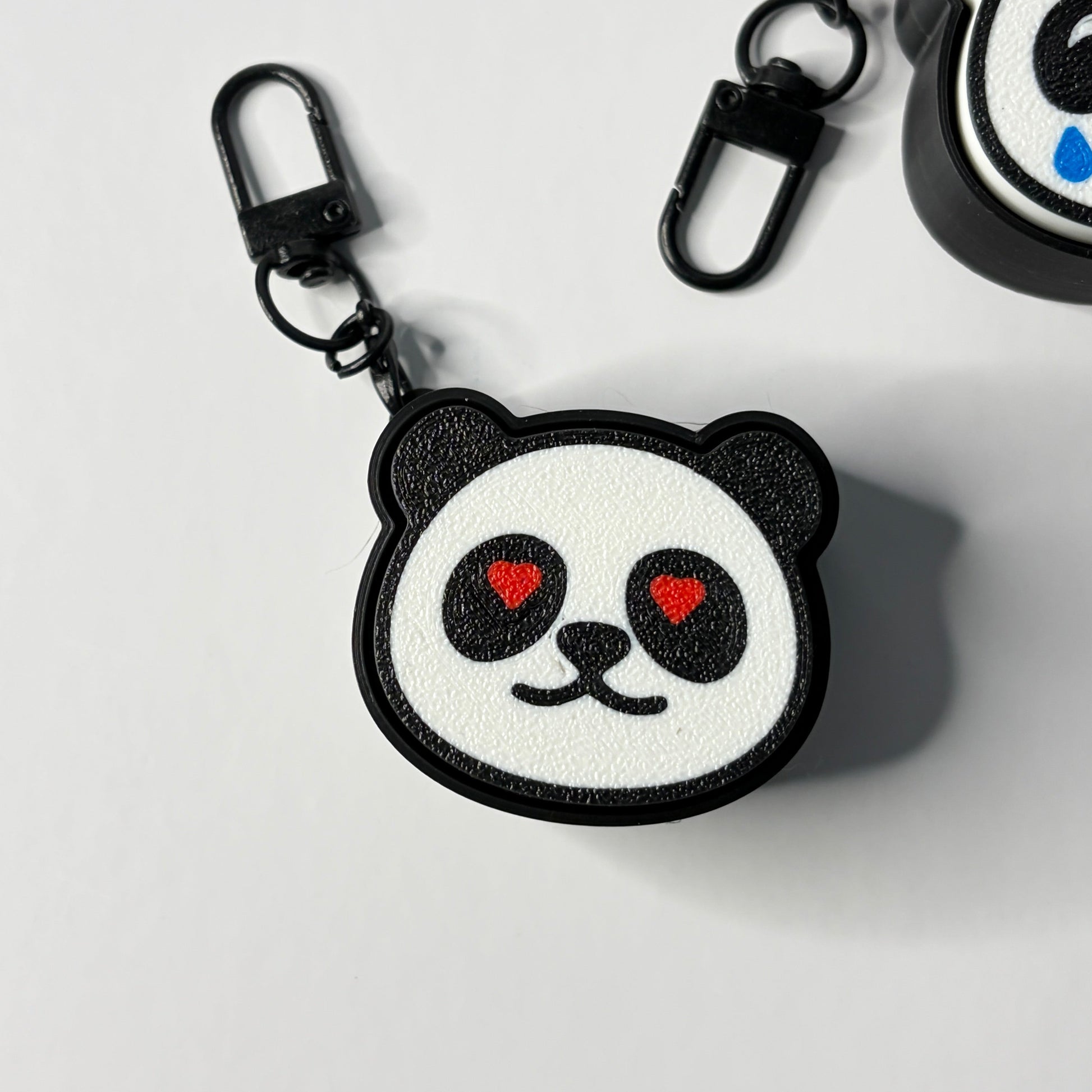 Panda heart eyes keychain