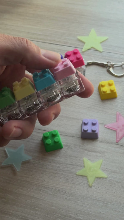 Fun Colored 3-Click Brick Click & Glow Keychain