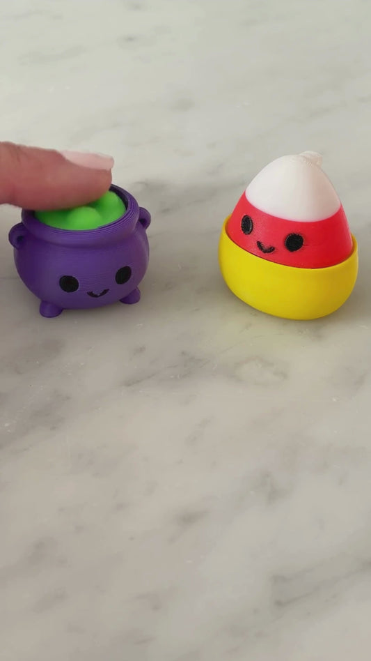Glow-in-the-Dark Cute Cauldron & Candy Corn