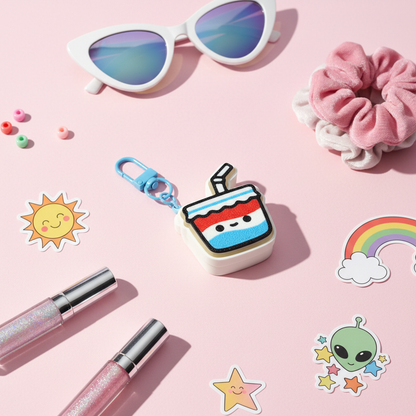 Slushie Keychain Flatlay