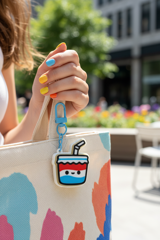 Slushie Keychain Tote Bag Lifestyle